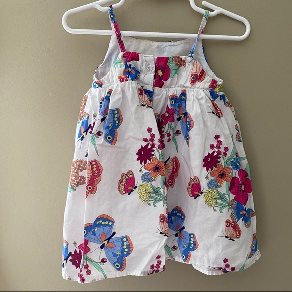 Baby Girls White Butterfly Sleeveless Sun Dress - Picture 8 of 8